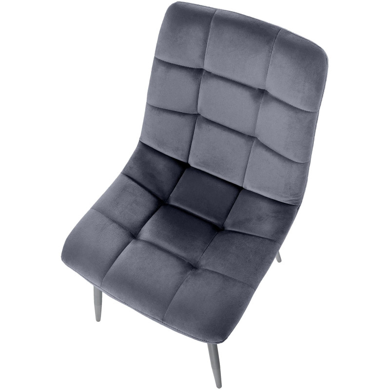 Lot de 4 chaises de salle à manger Tilde velours gris foncé