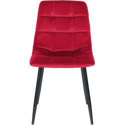 Lot de 4 chaises de salle à manger Tilde velours rouge