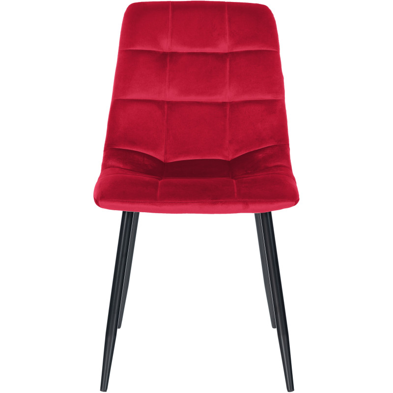 Lot de 4 chaises de salle à manger Tilde velours rouge