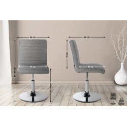 Lot de 2 chaises de salle à manger tissu Elvas gris