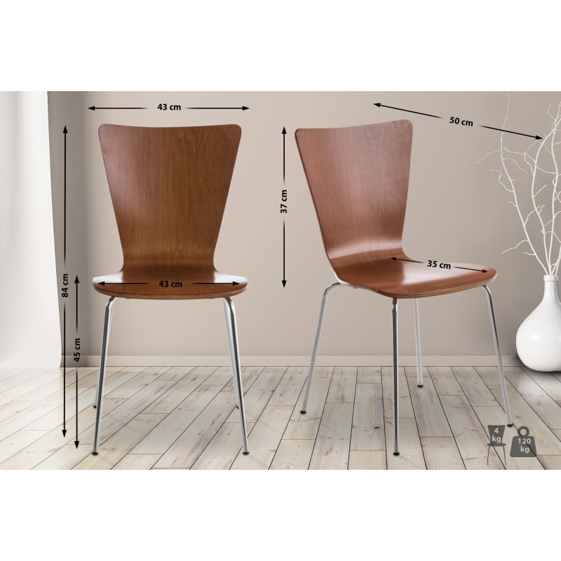 Silla Apilable Aaron Marrón