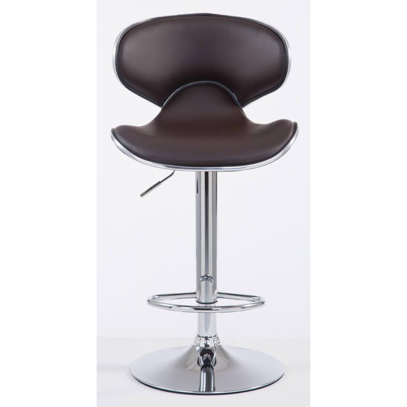 Lot de 2 tabourets de bar Las Vegas V2 simili cuir chromé brun