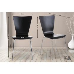 Chaise visiteur Aaron, noire