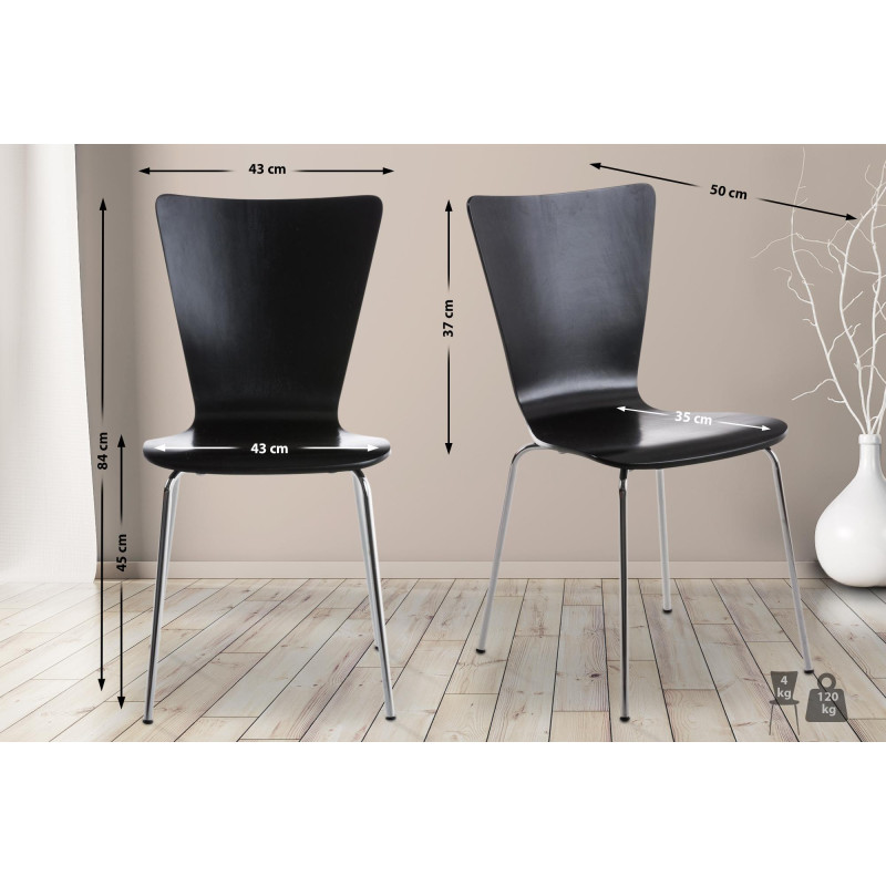 Chaise visiteur Aaron noire