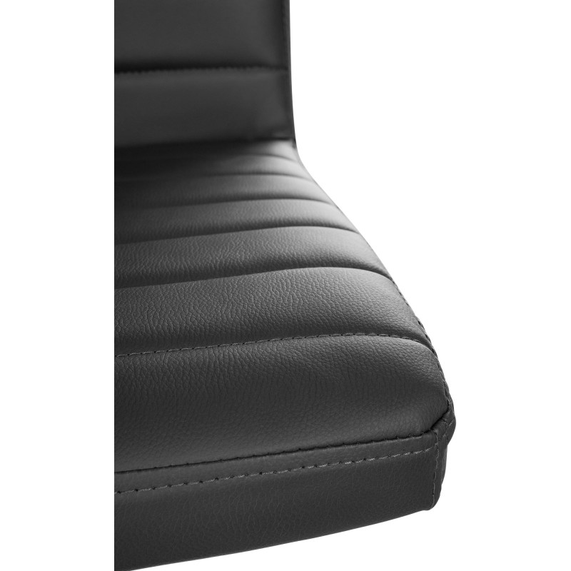 Lot de 2 chaises de salle à manger Elvas en simili cuir noir