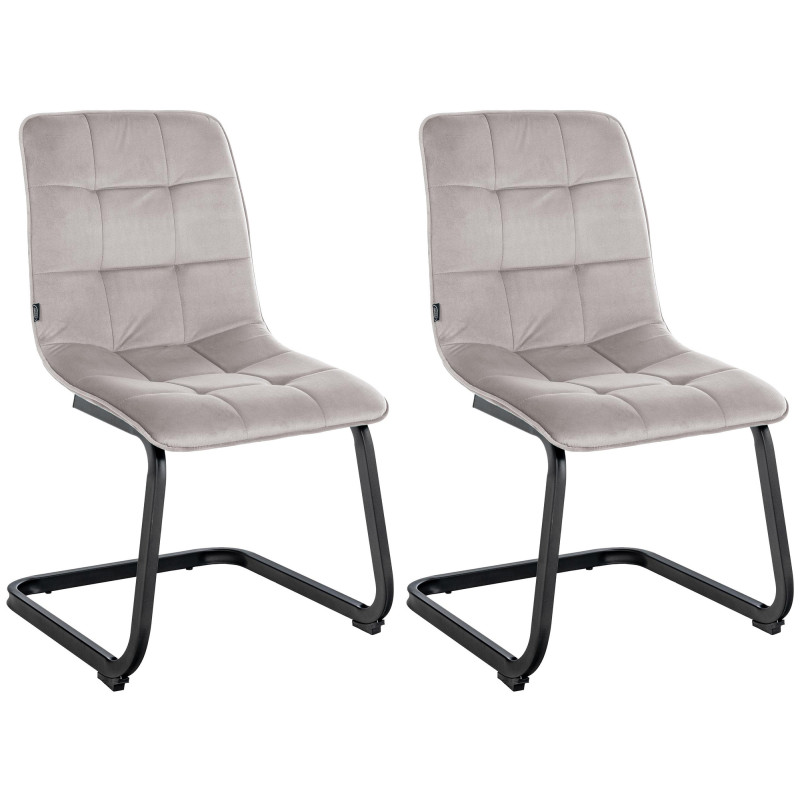 Lot de 2 chaises de salle à manger en velours Vermont gris