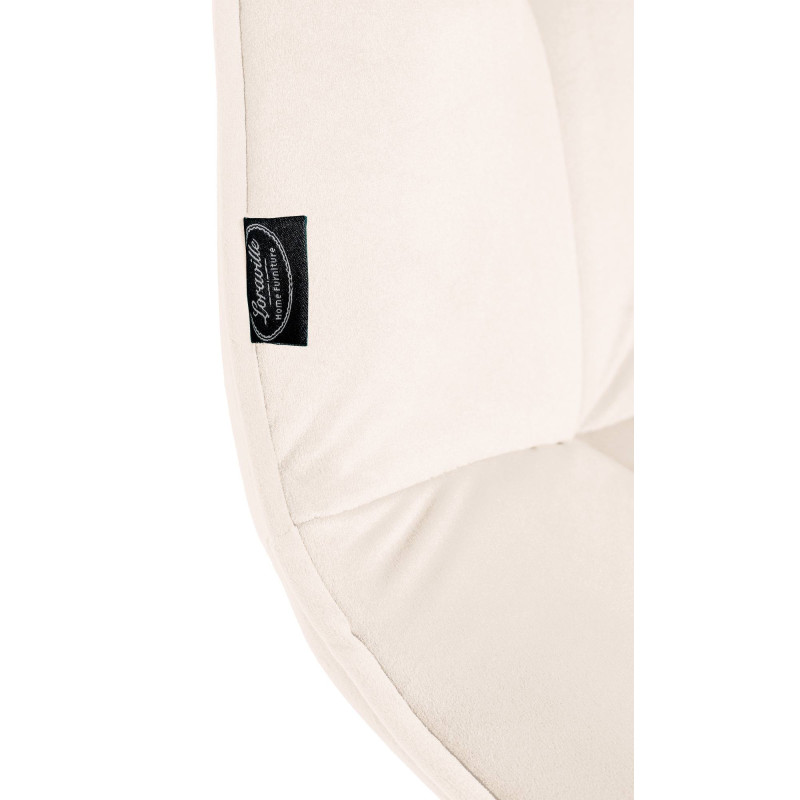 Lot de 2 chaises de salle à manger en velours Vermont crème