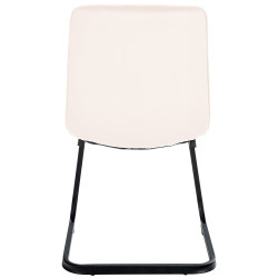 Lot de 2 chaises de salle à manger en velours Vermont crème