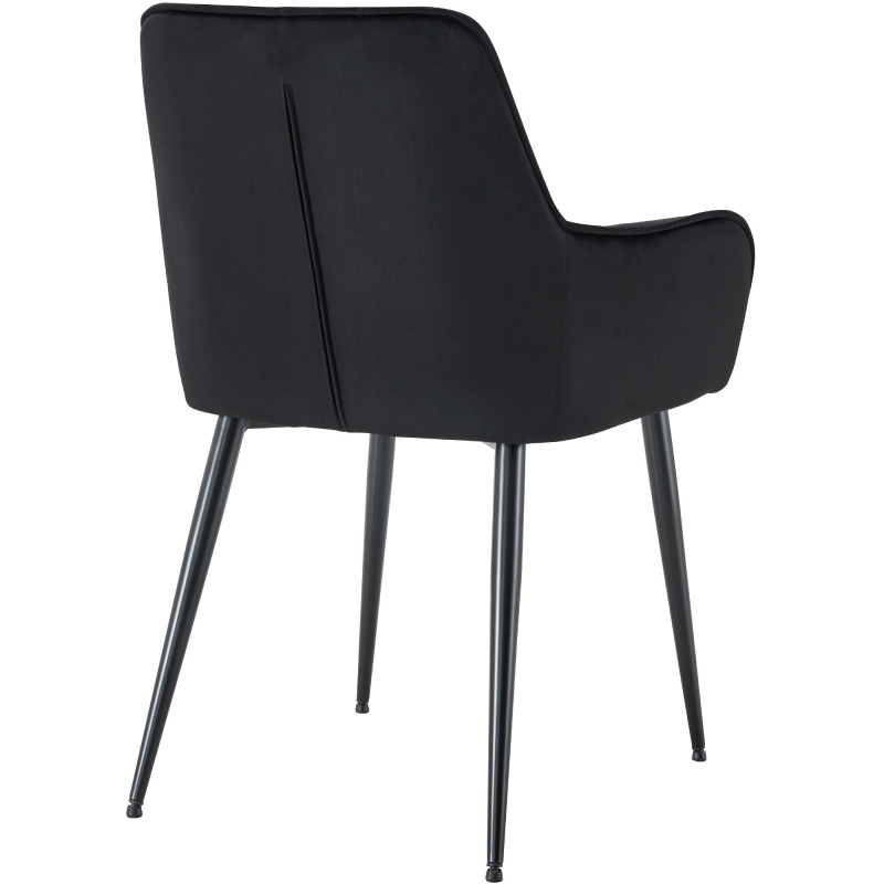 Chaise de salle à manger en velours Ferndale noir