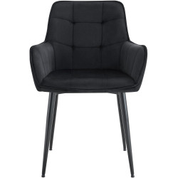 Chaise de salle à manger en velours Ferndale noir