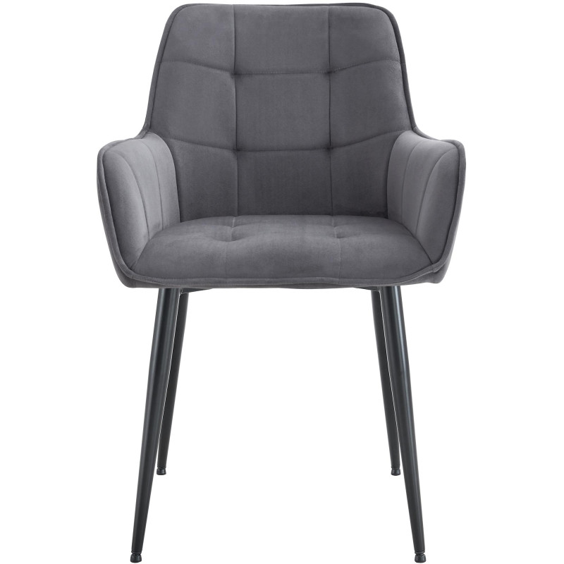 Chaise de salle à manger en velours Ferndale gris foncé