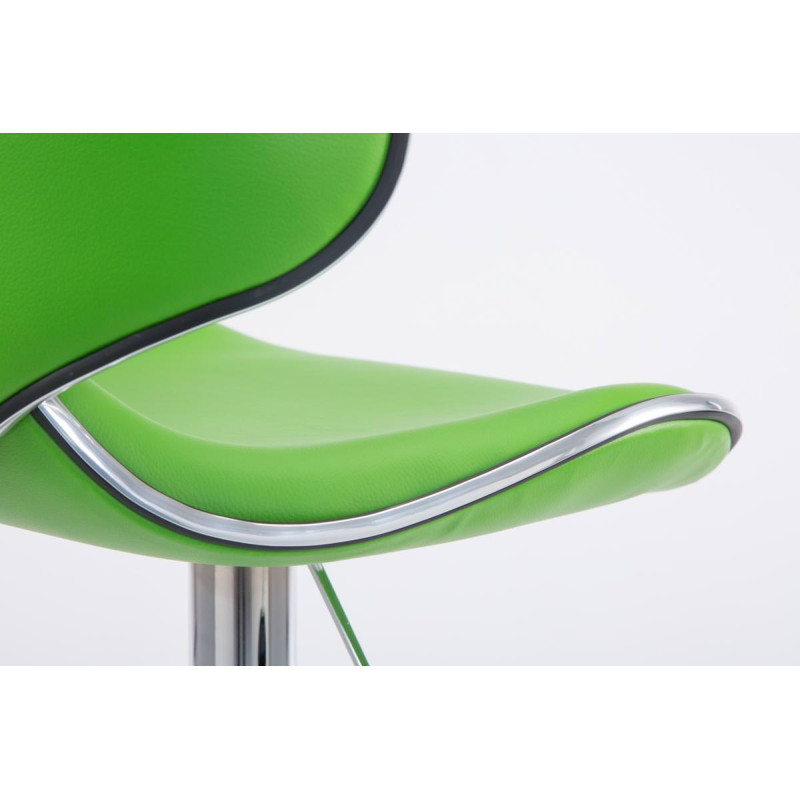 Lot de 2 tabourets de bar Las Vegas V2 simili cuir chromé vert