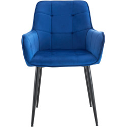 Chaise de salle à manger en velours Ferndale bleu foncé