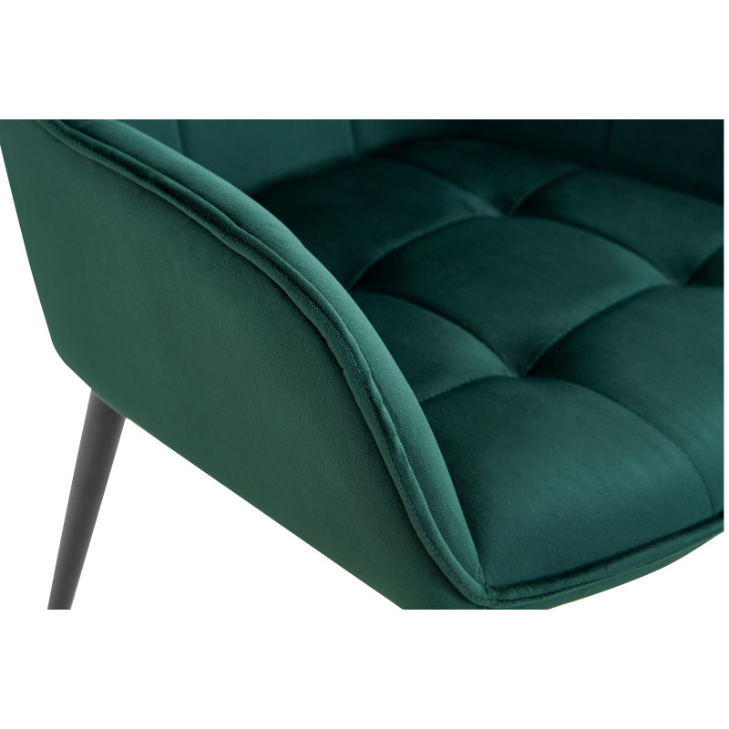 Chaise de salle à manger en velours Ferndale vert foncé