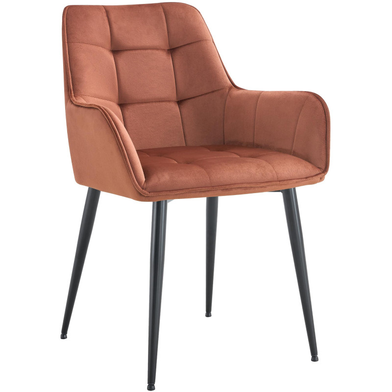 Chaise de salle à manger en velours Ferndale brun