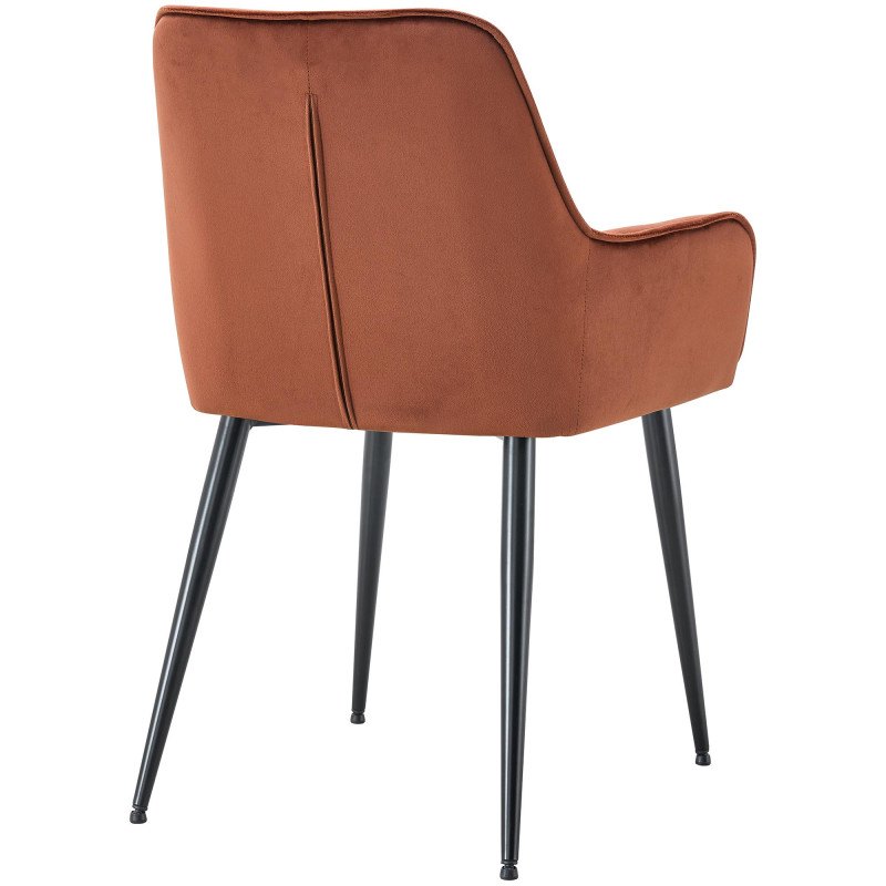 Chaise de salle à manger en velours Ferndale brun