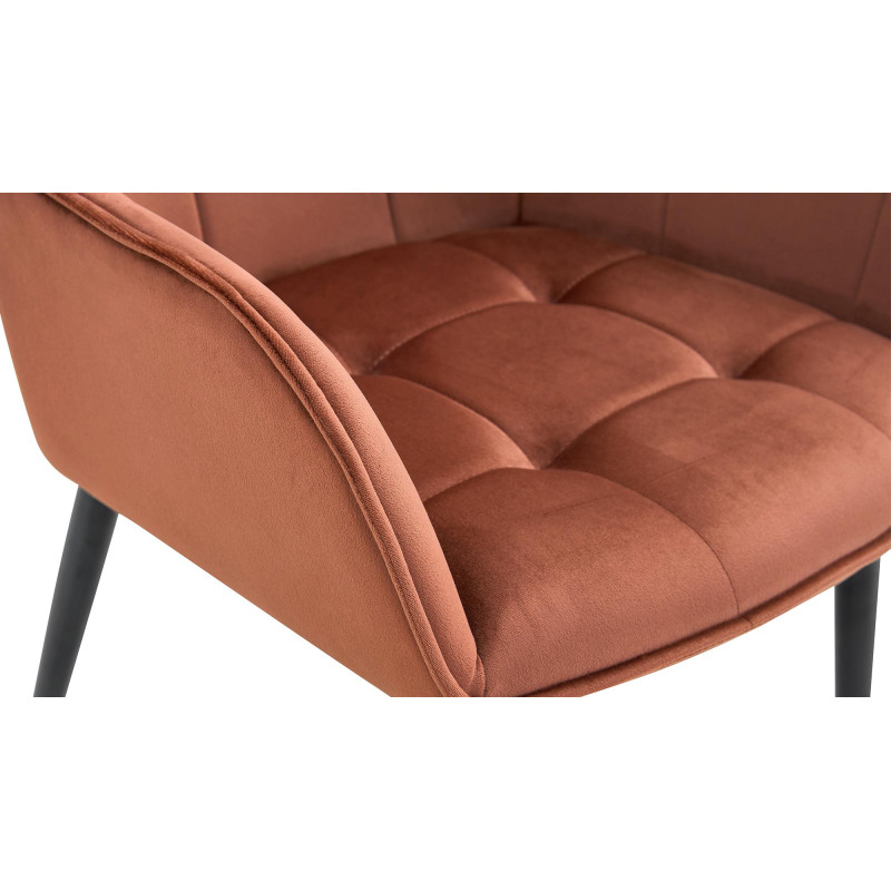 Chaise de salle à manger en velours Ferndale brun