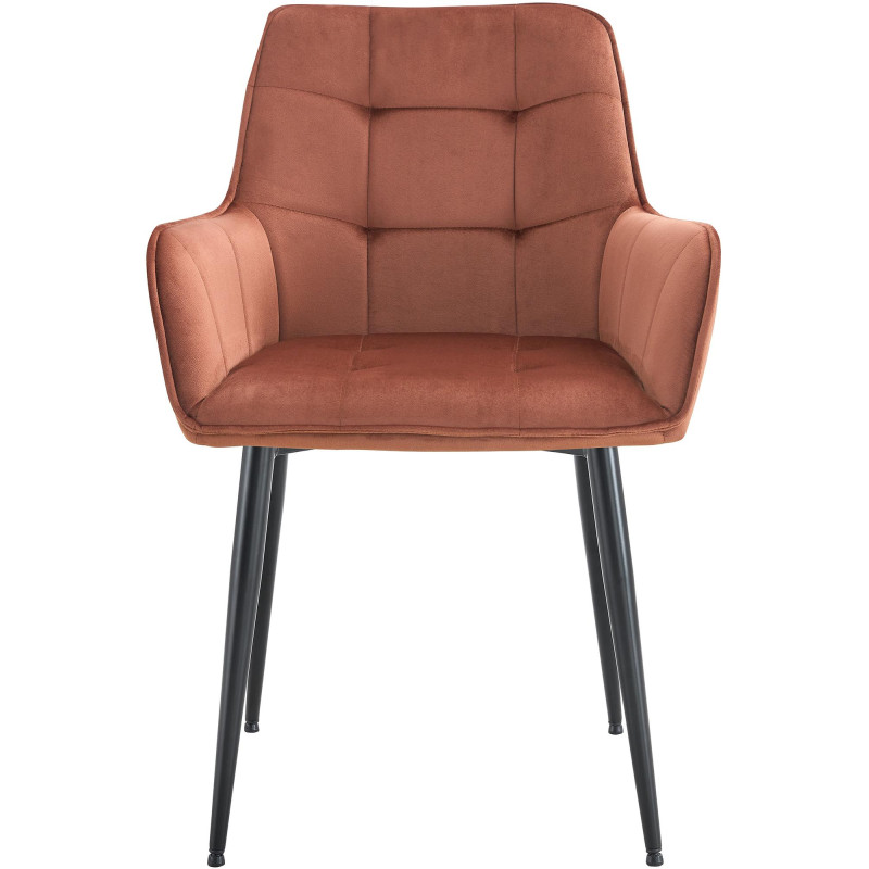 Chaise de salle à manger en velours Ferndale brun