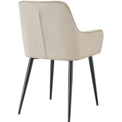 Chaise de salle à manger en velours Ferndale crème