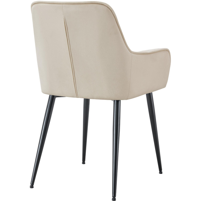 Chaise de salle à manger en velours Ferndale crème