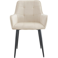 Chaise de salle à manger en velours Ferndale crème
