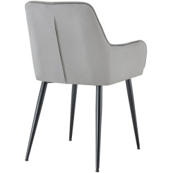 Chaise de salle à manger en velours Ferndale gris clair