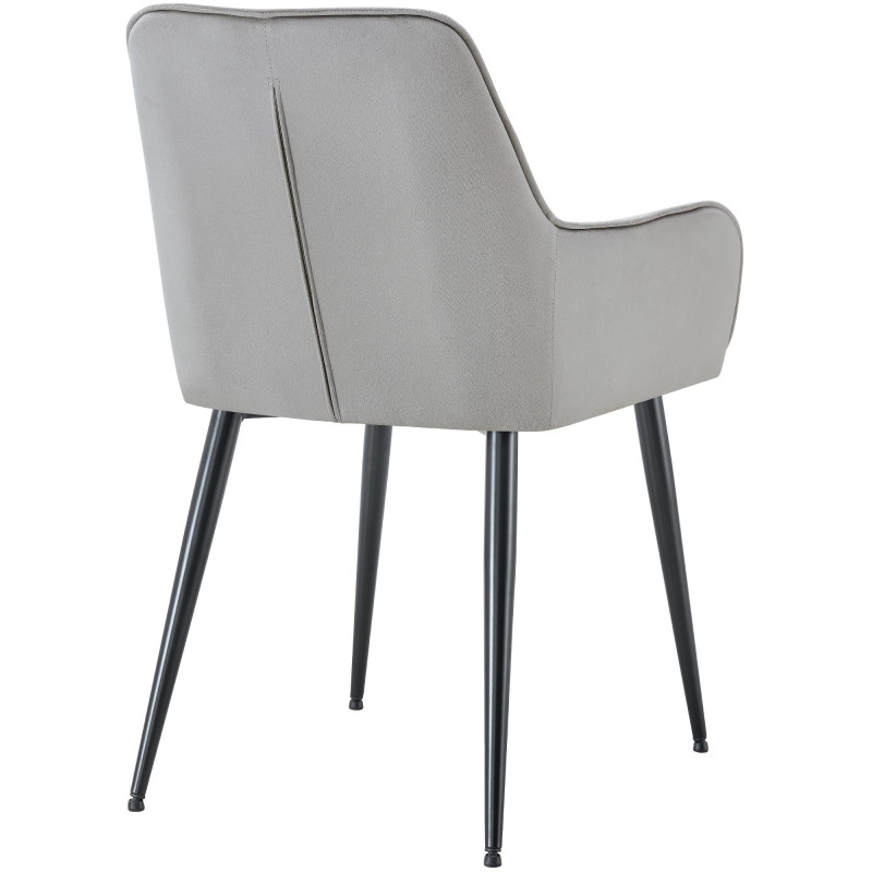 Chaise de salle à manger en velours Ferndale gris clair