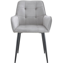 Chaise de salle à manger en velours Ferndale gris clair
