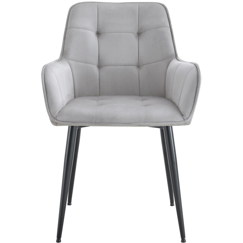 Chaise de salle à manger en velours Ferndale gris clair