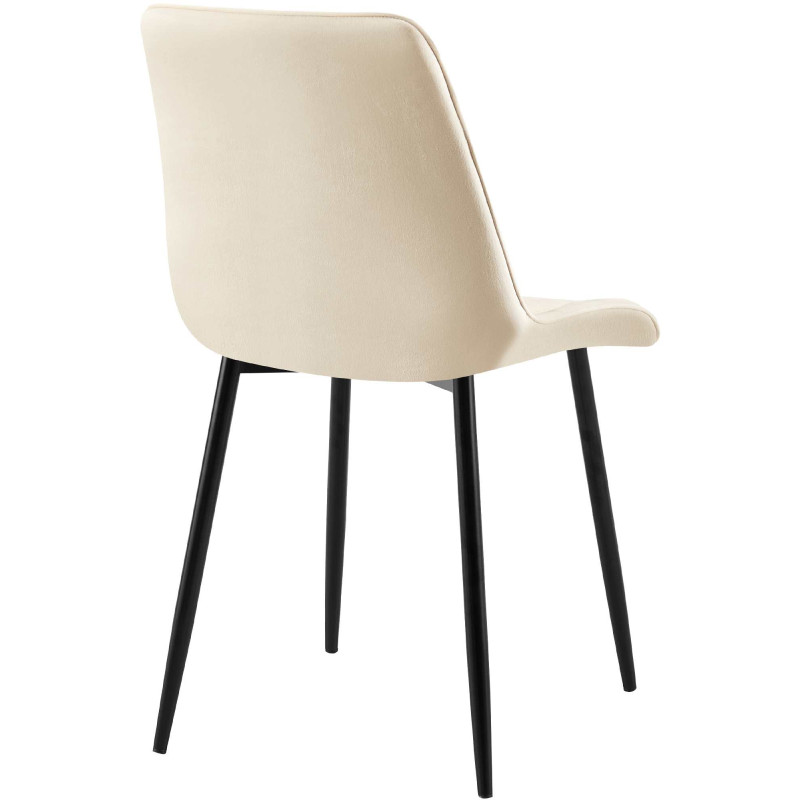 Chaise de salle à manger en velours Gifford crème