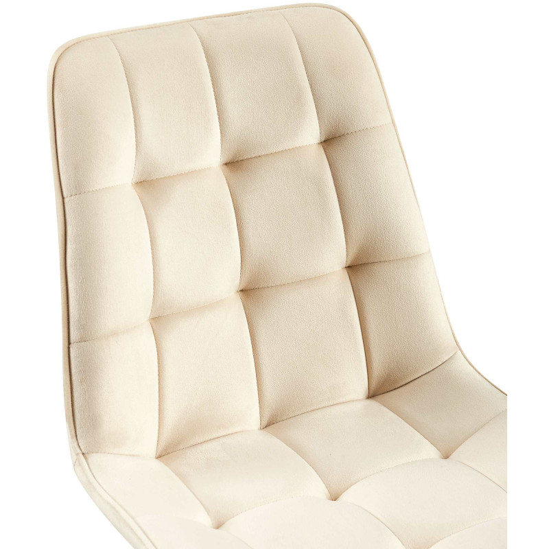 Chaise de salle à manger en velours Gifford crème