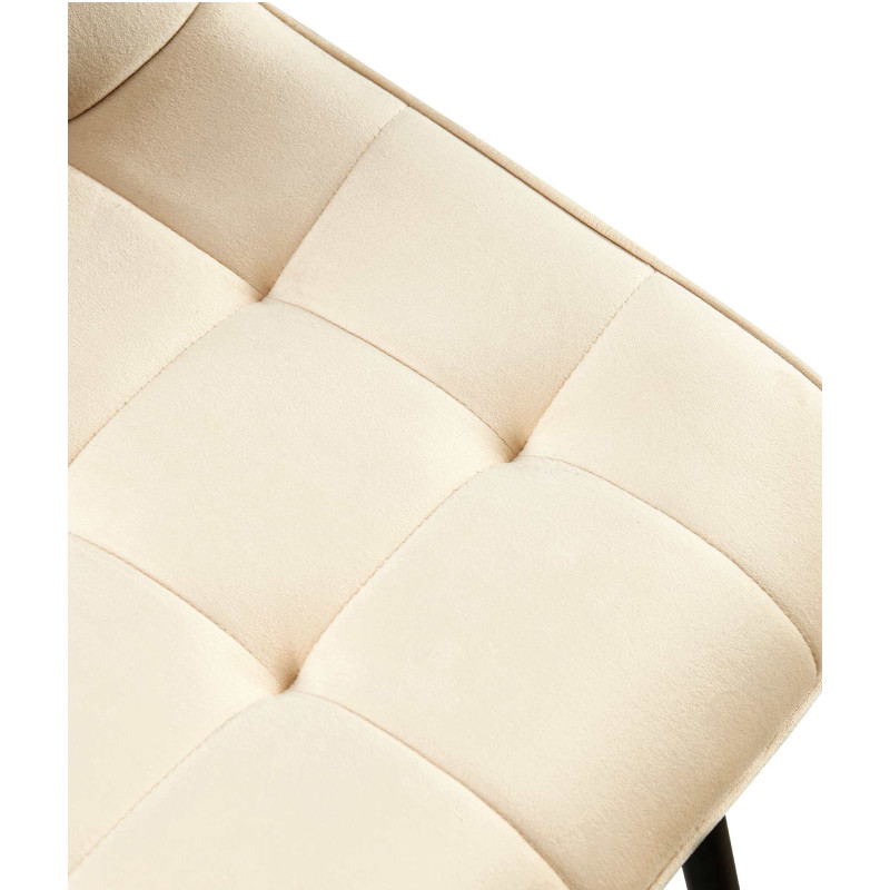 Chaise de salle à manger en velours Gifford crème