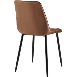 Chaise de salle à manger en velours Gifford brun