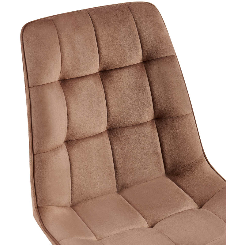 Chaise de salle à manger en velours Gifford brun