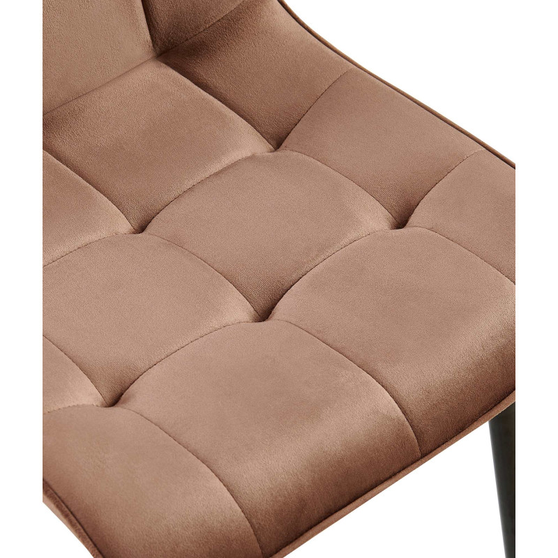 Chaise de salle à manger en velours Gifford brun