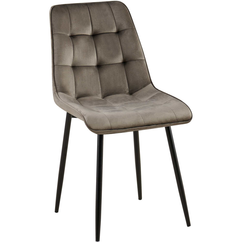 Chaise de salle à manger en velours Gifford anthracite