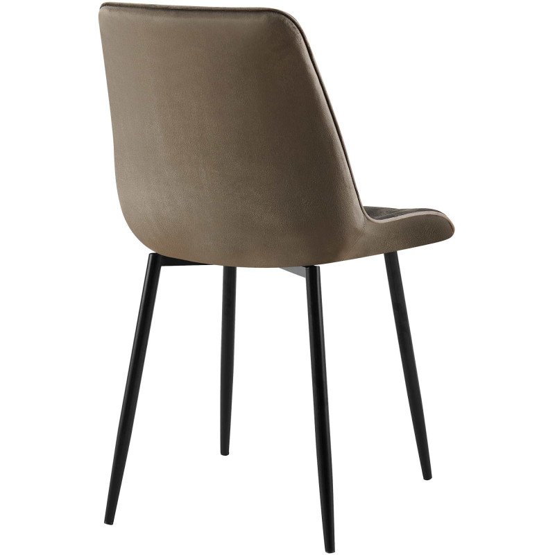 Chaise de salle à manger en velours Gifford anthracite