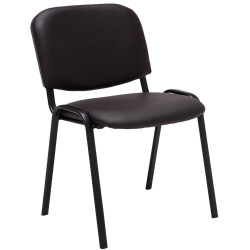 Chaise visiteur Ken en cuir artificiel marron