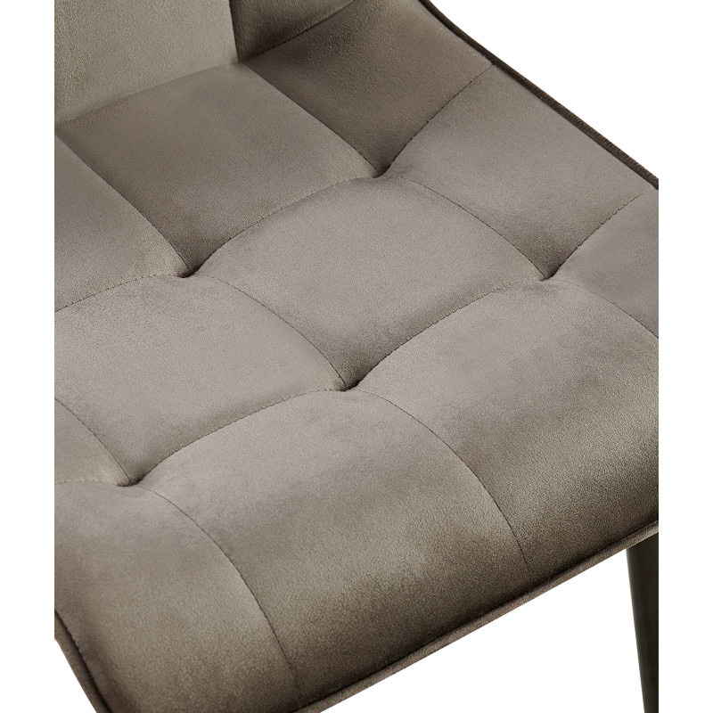 Chaise de salle à manger en velours Gifford anthracite