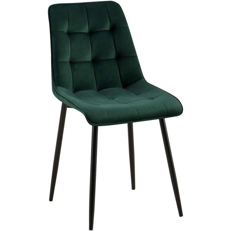Chaise de salle à manger en velours Gifford vert