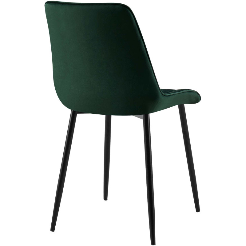 Chaise de salle à manger en velours Gifford vert