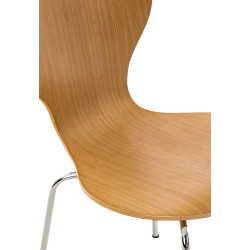 Set De 2 Sillas De Comedor Apilable Diego Roble