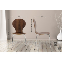 Lot de 2 chaises visiteurs Diego en noyer