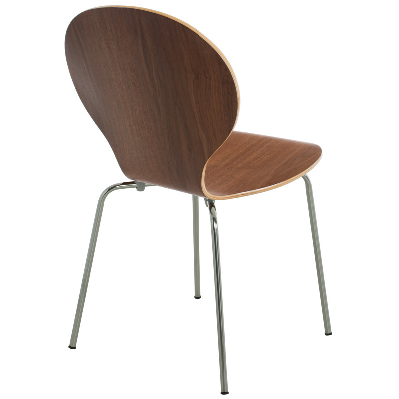 Set 2x Sedie Impilabili Diego in Legno Robusto Noce