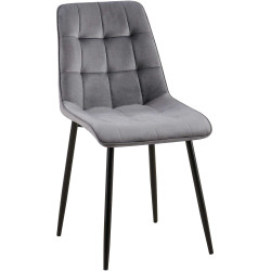 Chaise de salle à manger en velours Gifford gris foncé