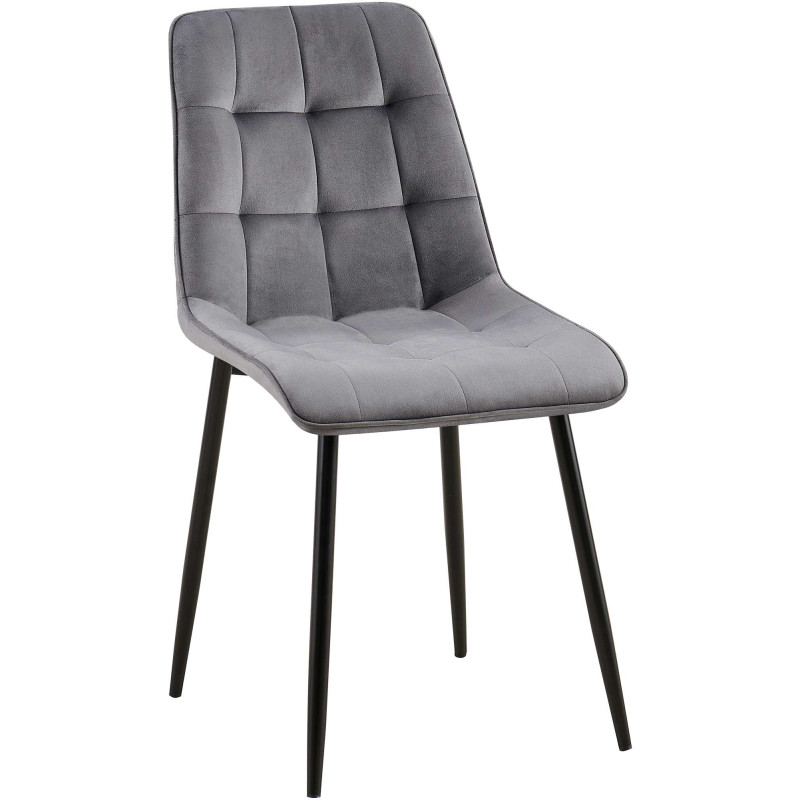 Chaise de salle à manger en velours Gifford gris foncé