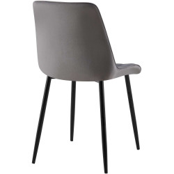 Chaise de salle à manger en velours Gifford gris foncé