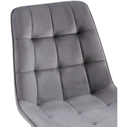 Chaise de salle à manger en velours Gifford gris foncé