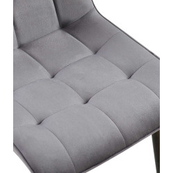 Chaise de salle à manger en velours Gifford gris foncé