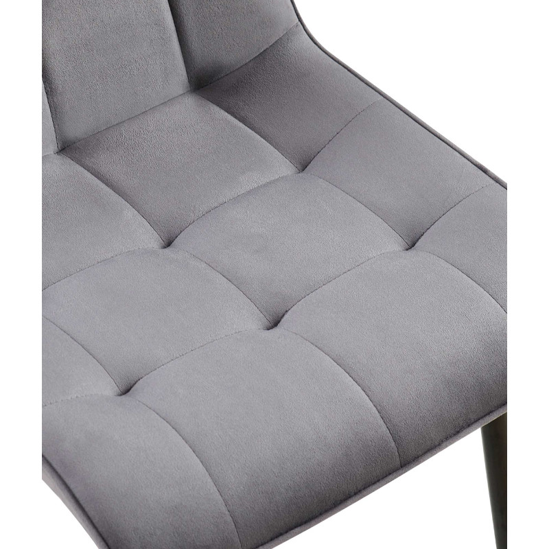 Chaise de salle à manger en velours Gifford gris foncé